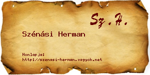 Szénási Herman névjegykártya